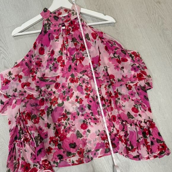 Misa Los Angeles Cold Shoulder Floral Blouse. - Picture 6 of 8